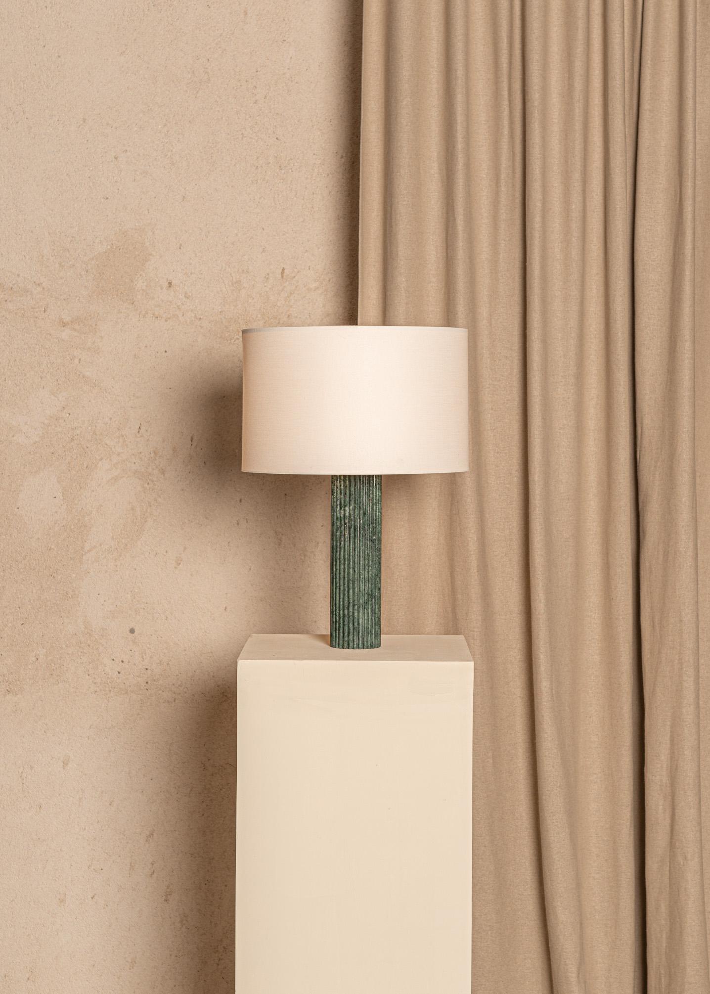 Green Marble Fluta Table Lamp by Simone & Marcel For Sale 2