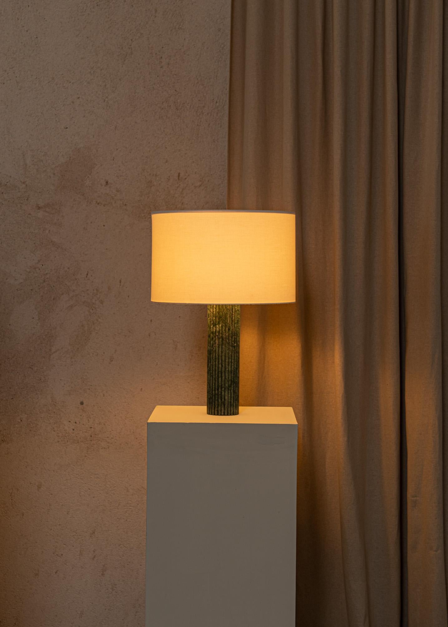 Green Marble Fluta Table Lamp by Simone & Marcel For Sale 3