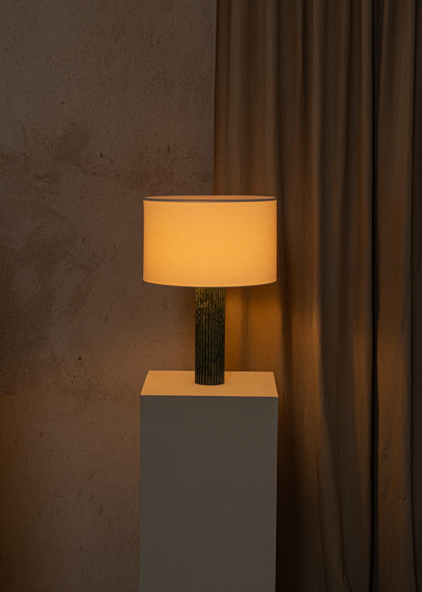 Green Marble Fluta Table Lamp by Simone & Marcel For Sale 4