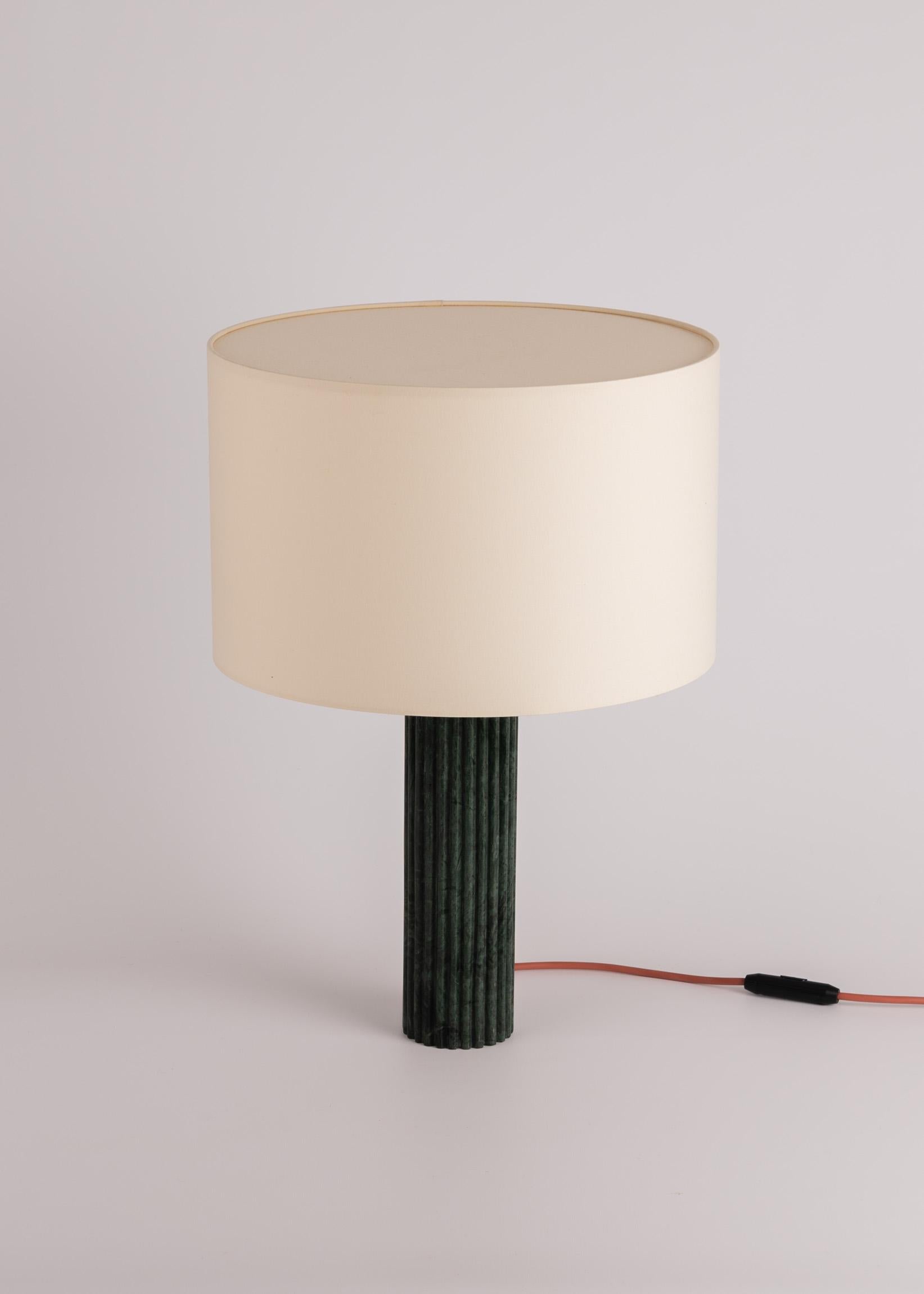 Contemporary Green Marble Fluta Table Lamp by Simone & Marcel For Sale