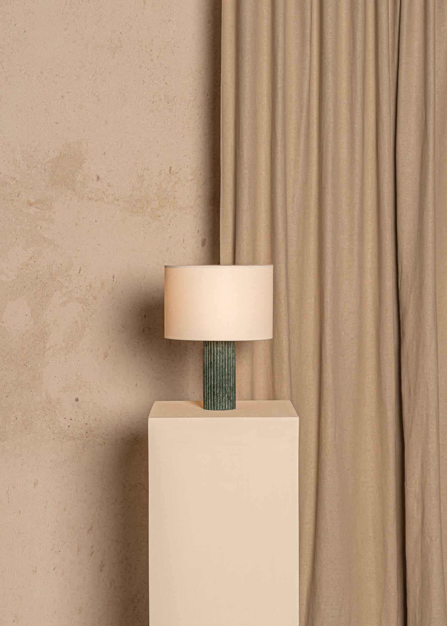 Post-Modern Green Marble Flutita Table Lamp by Simone & Marcel For Sale