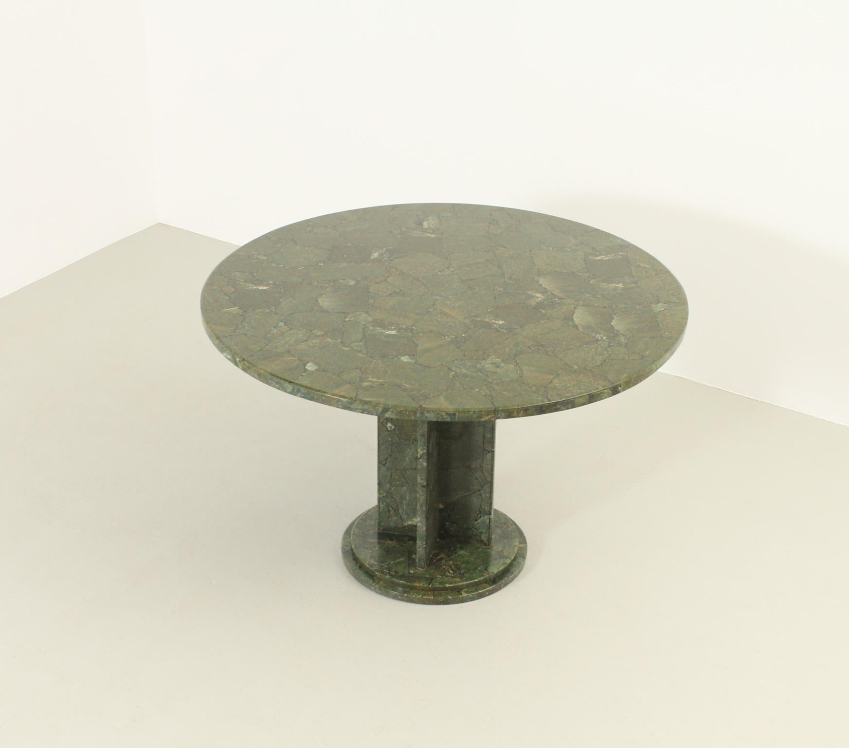 Late 20th Century Green Marble Mosaic Dining Table from 1970s