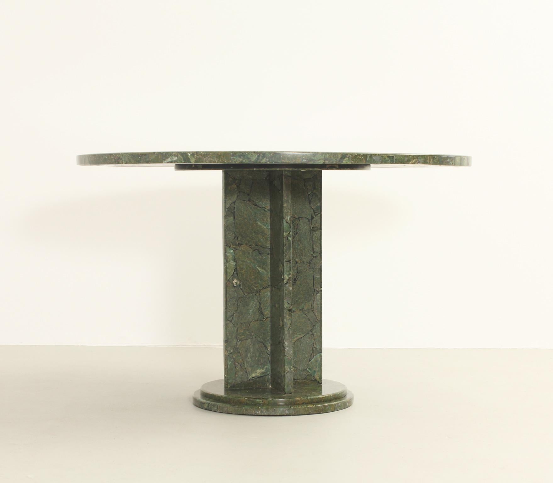 Green Marble Mosaic Dining Table from 1970s 2