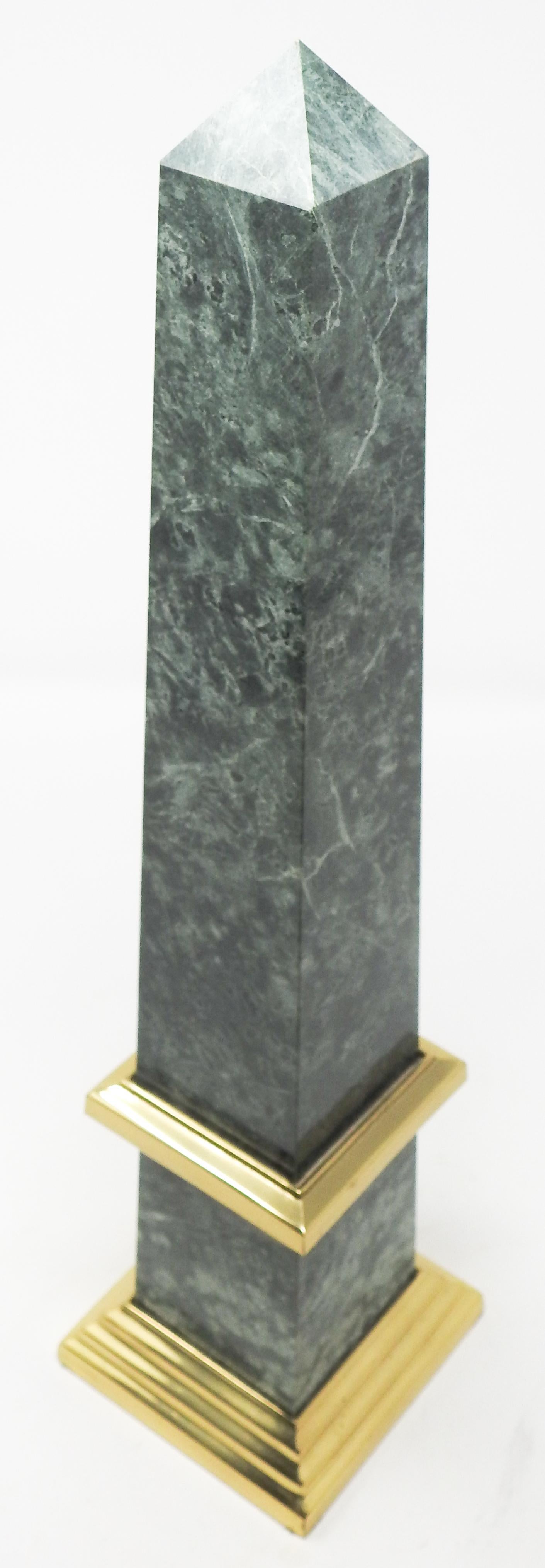 American Green Marble Obelisk, Vintage For Sale