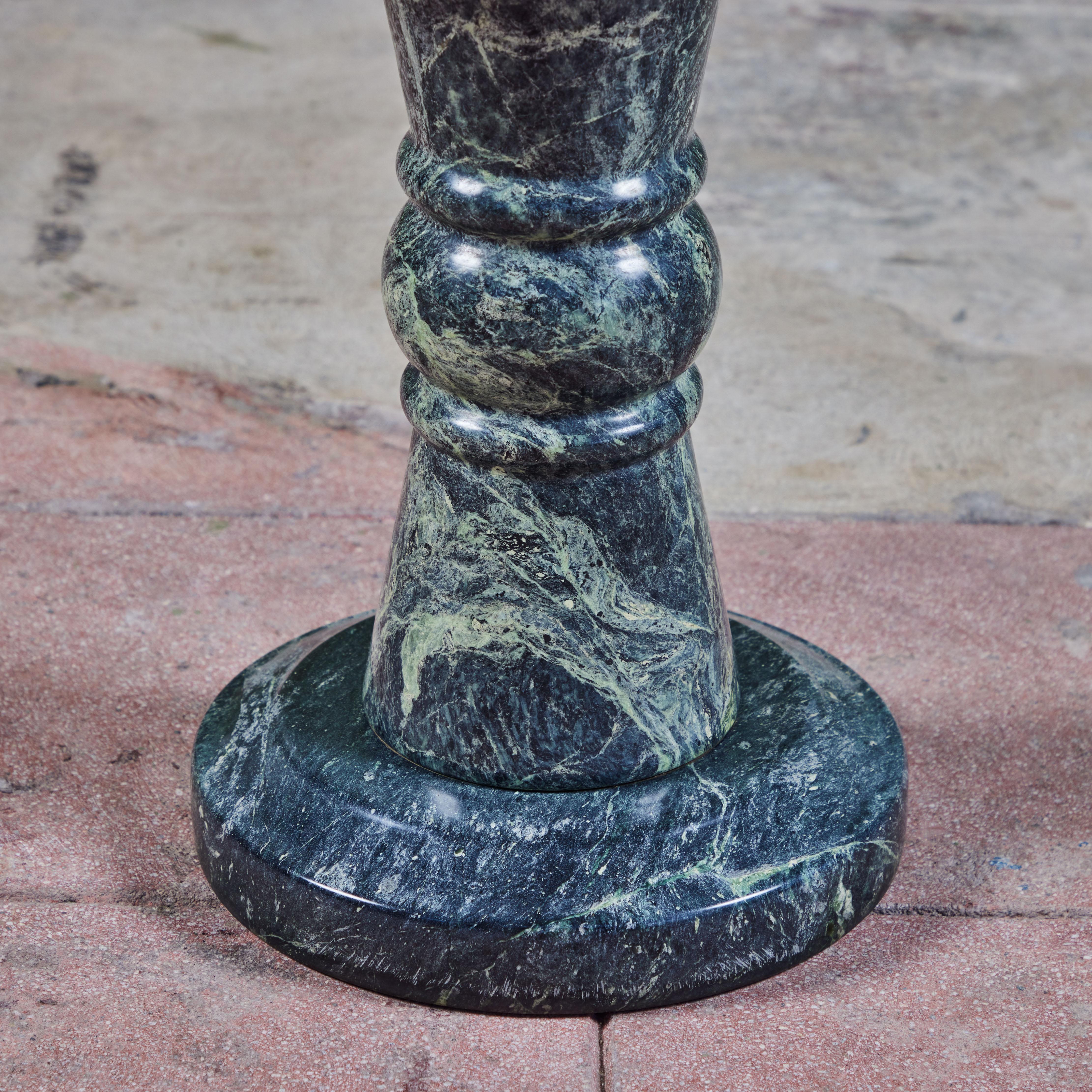 Green Marble Pedestal Side Table 4
