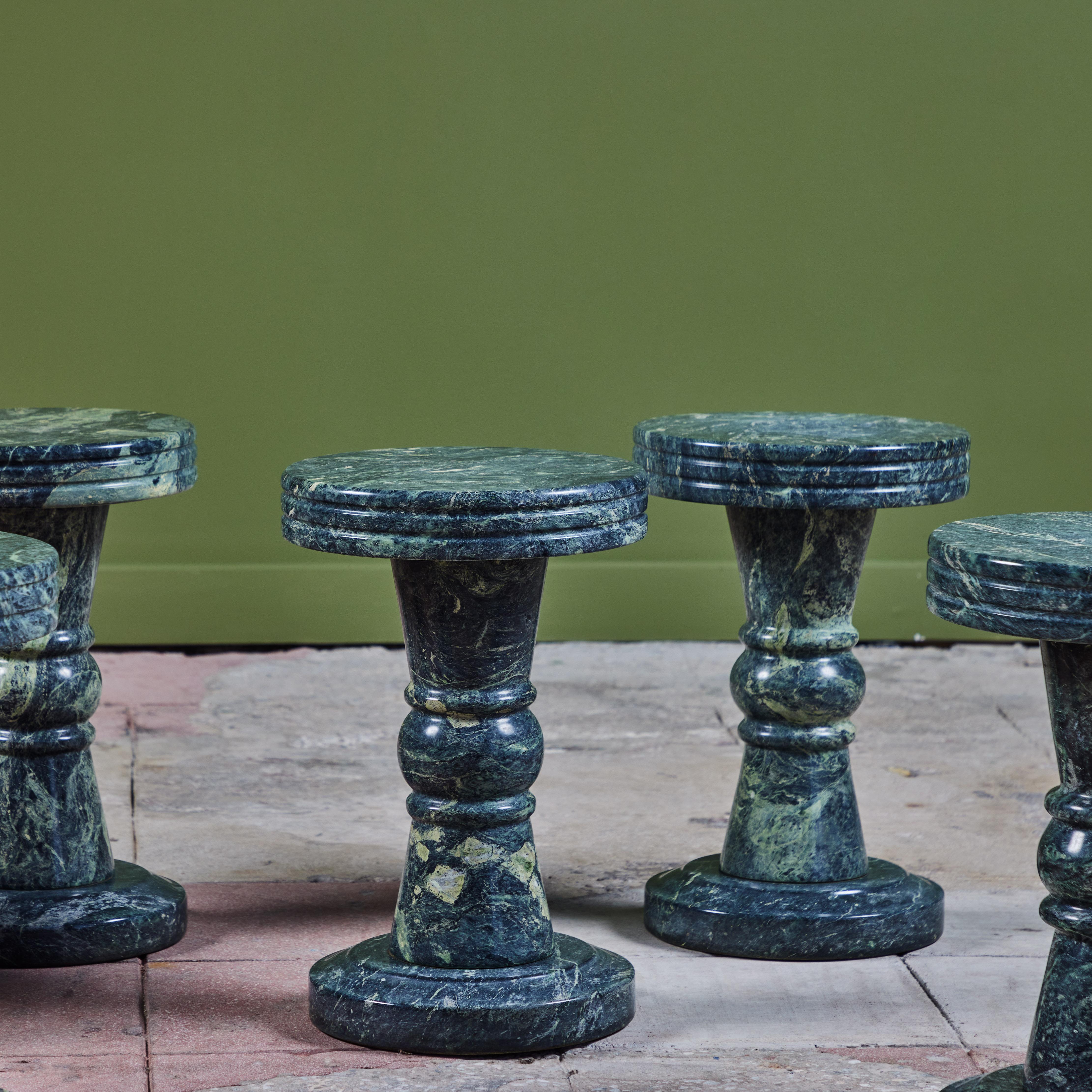 Green Marble Pedestal Side Table 7