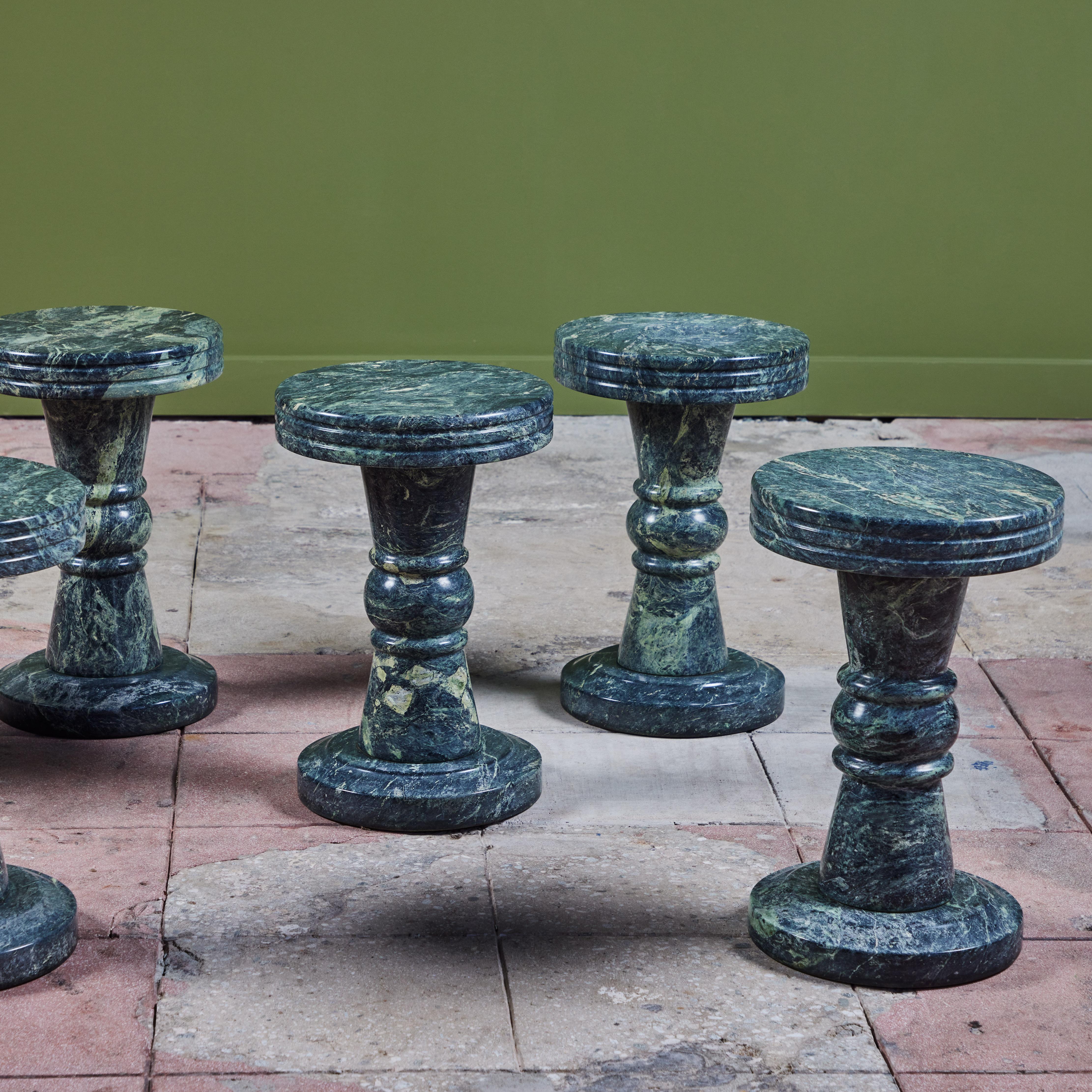 Green Marble Pedestal Side Table 8