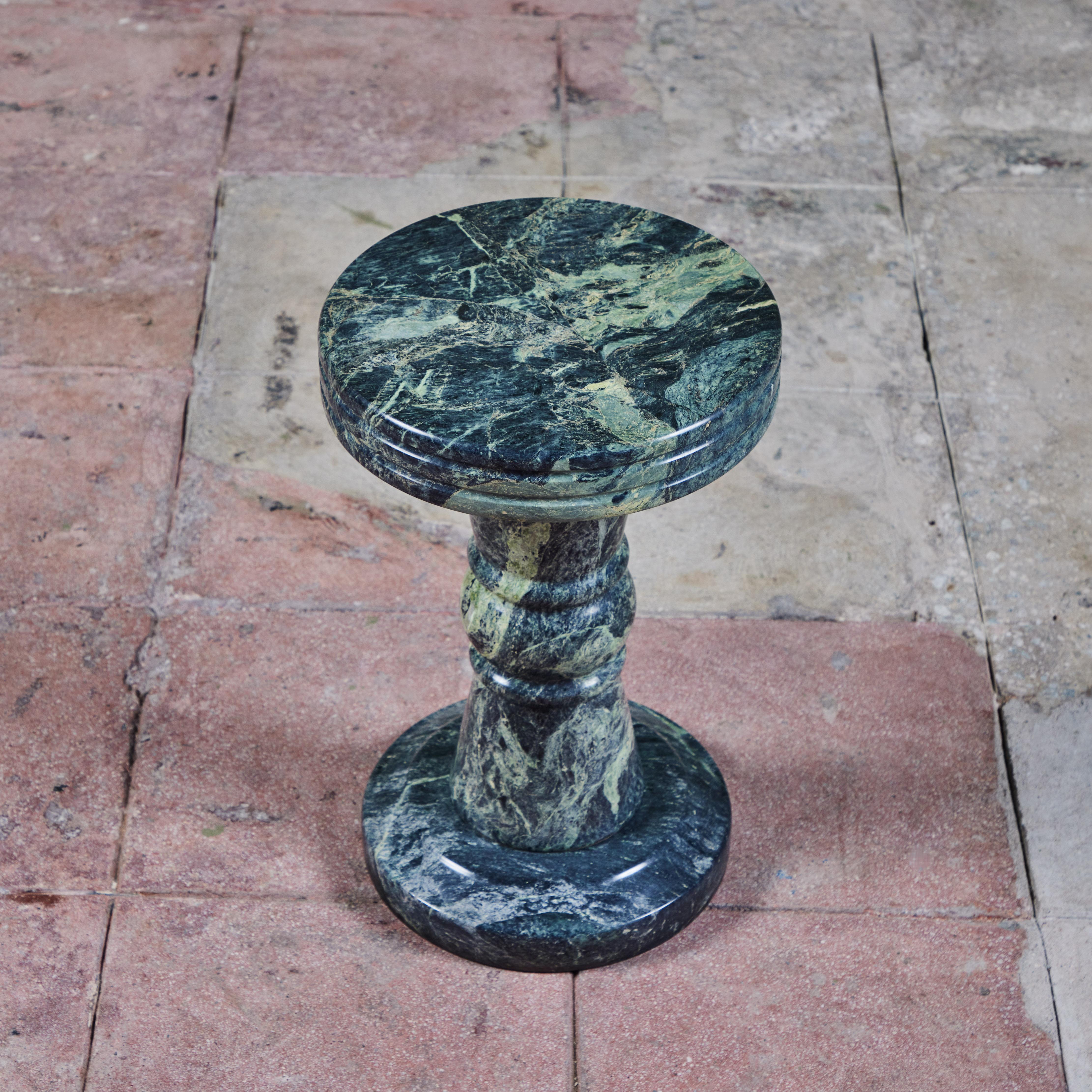 Green Marble Pedestal Side Table 1