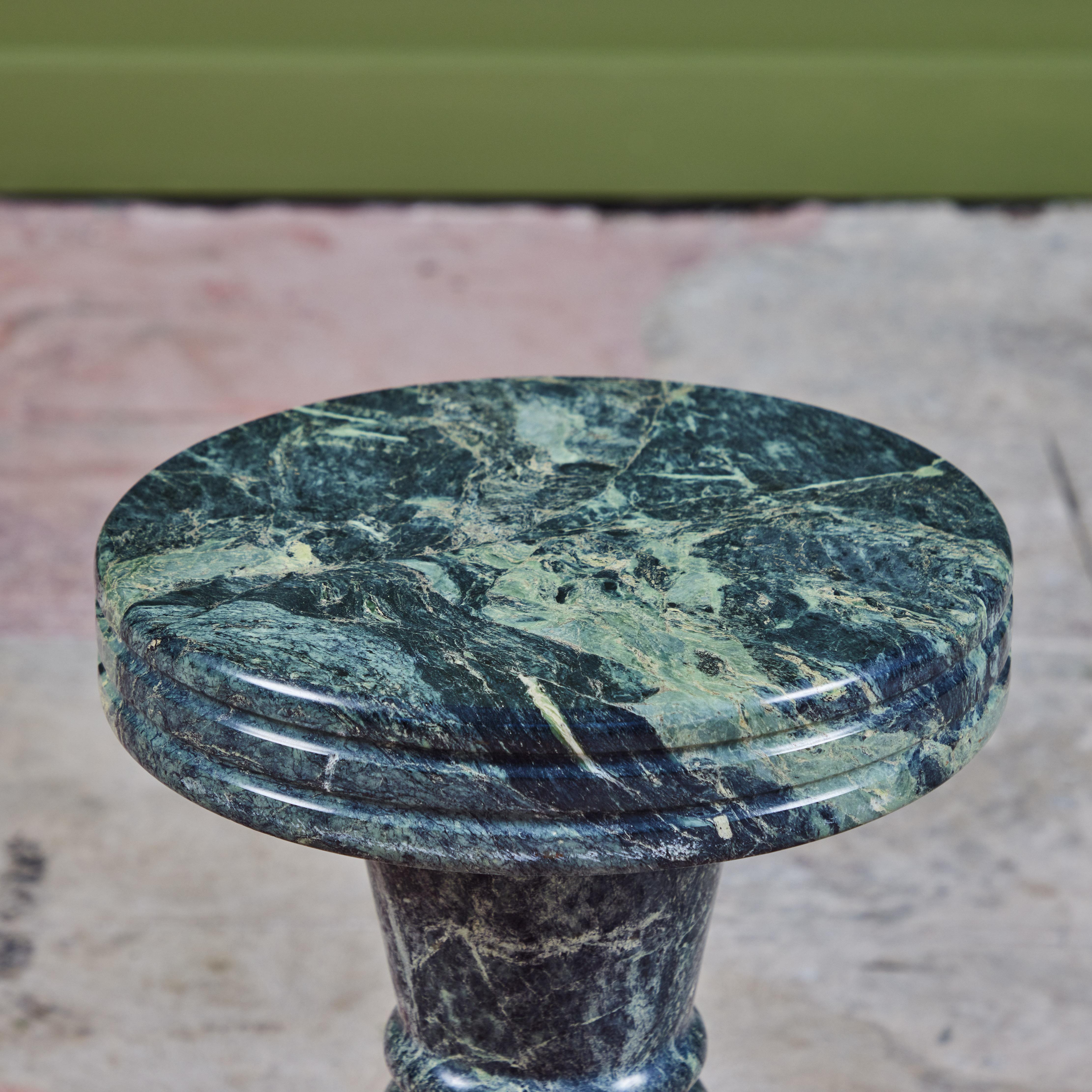 Green Marble Pedestal Side Table 2