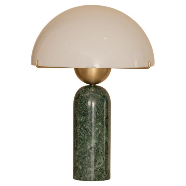 Vintage Green Zebra Marble Lamp Spacer Ball - 1.5" Diameter, New Old Stock Lamp Part