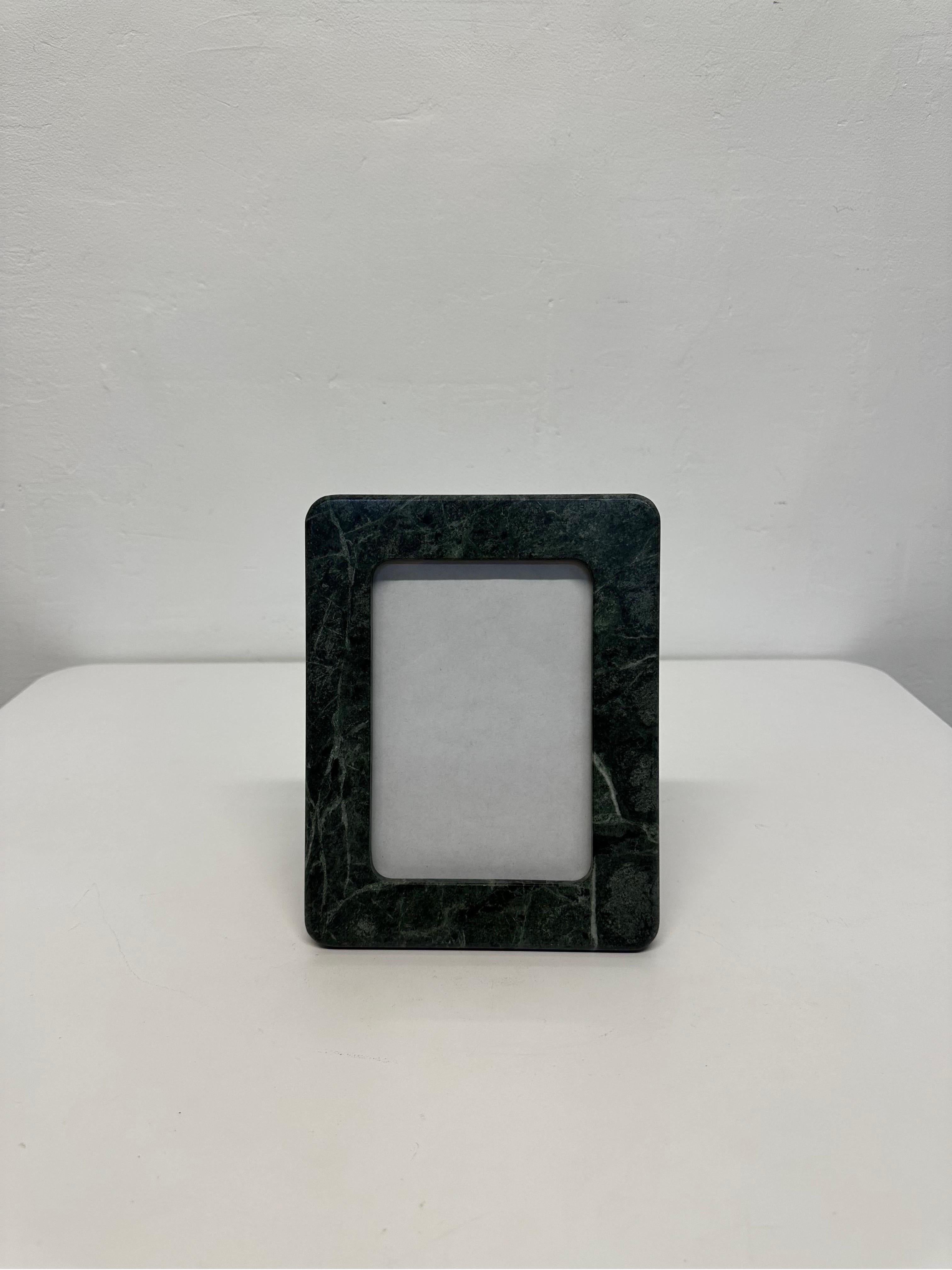 Green marble with white veining photo frame circa 1980s.
