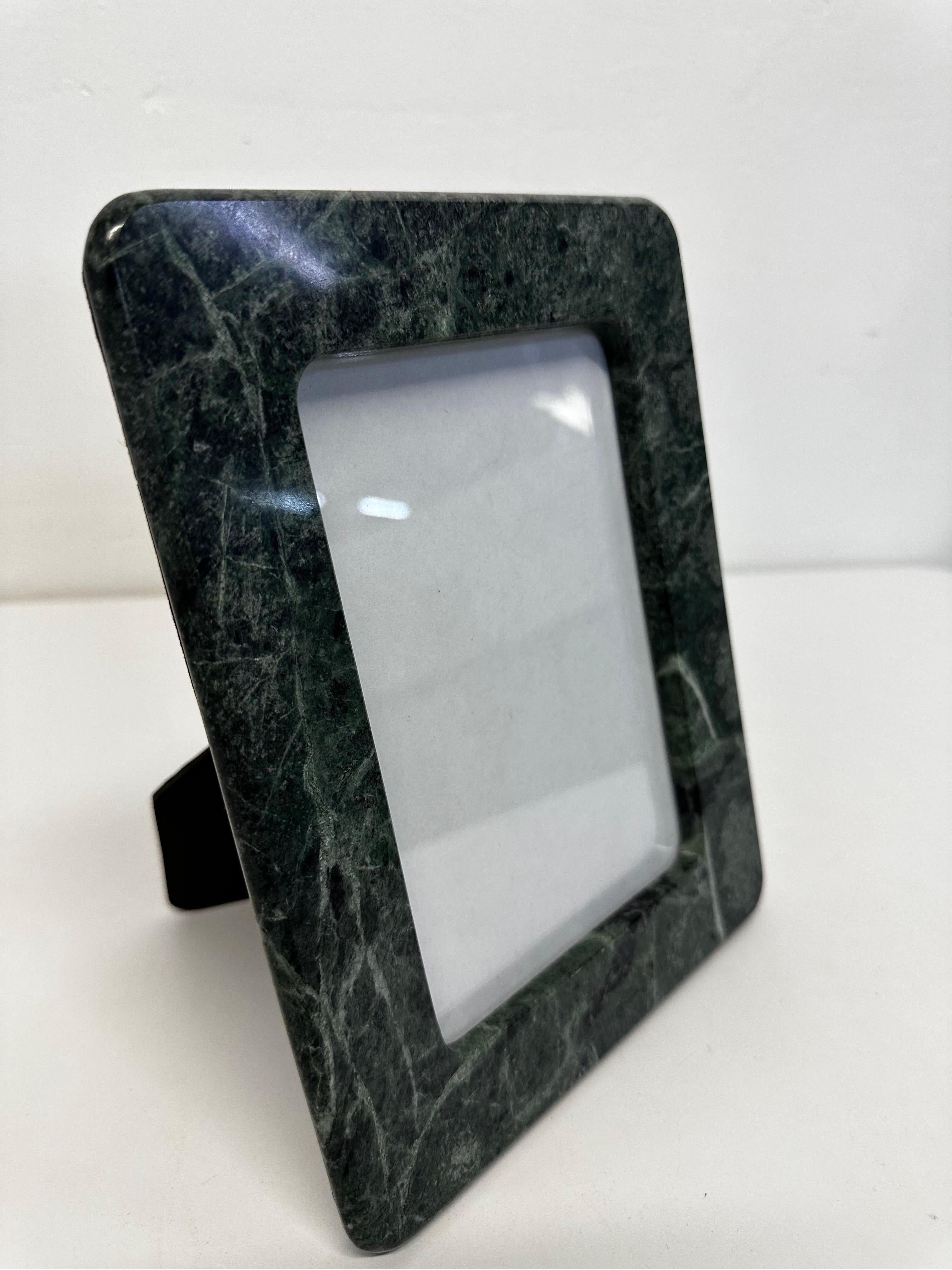 Glass Green Marble Picture Frame, 1980s For Sale