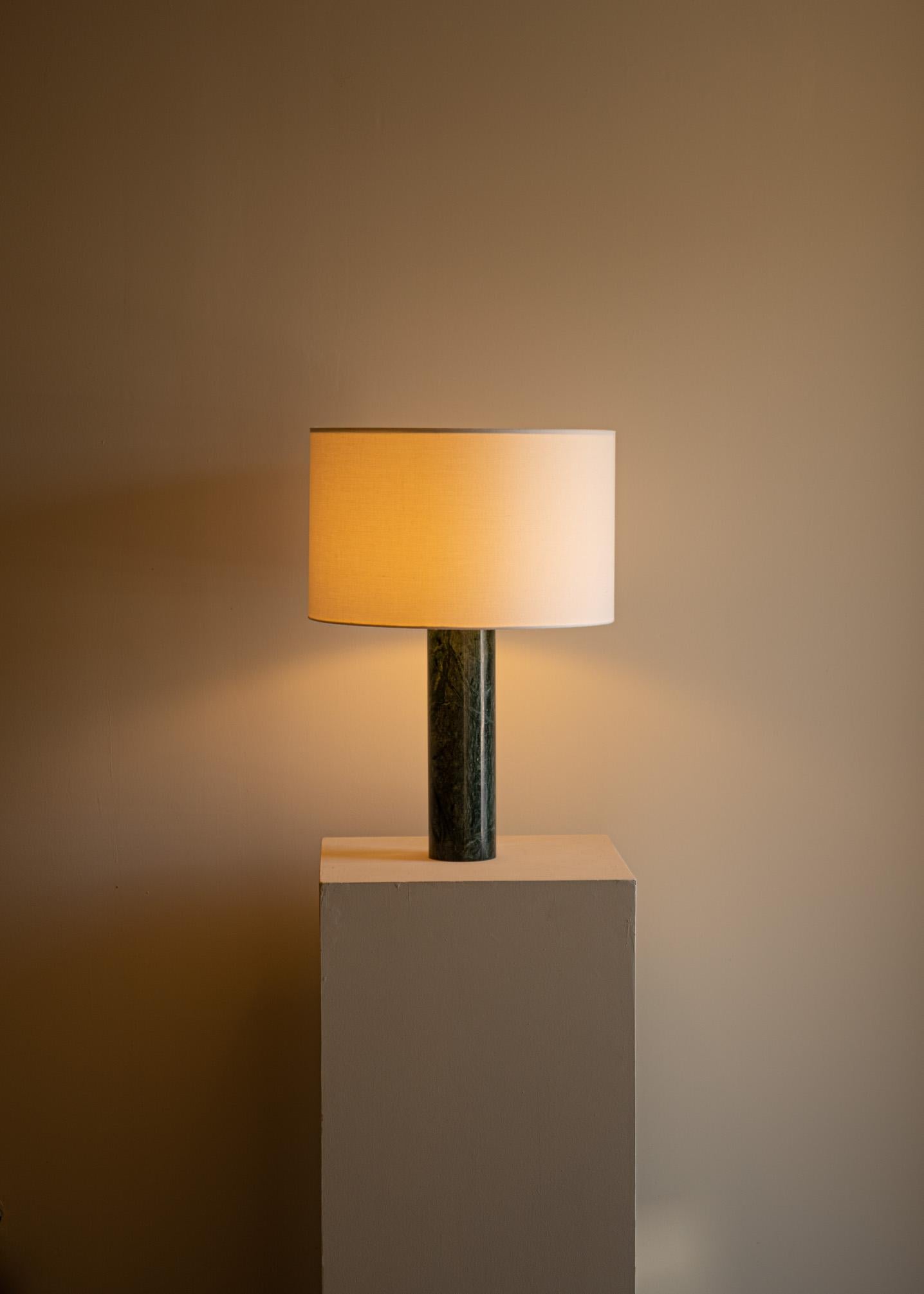 Post-Modern Green Marble Pipo Table Lamp by Simone & Marcel For Sale