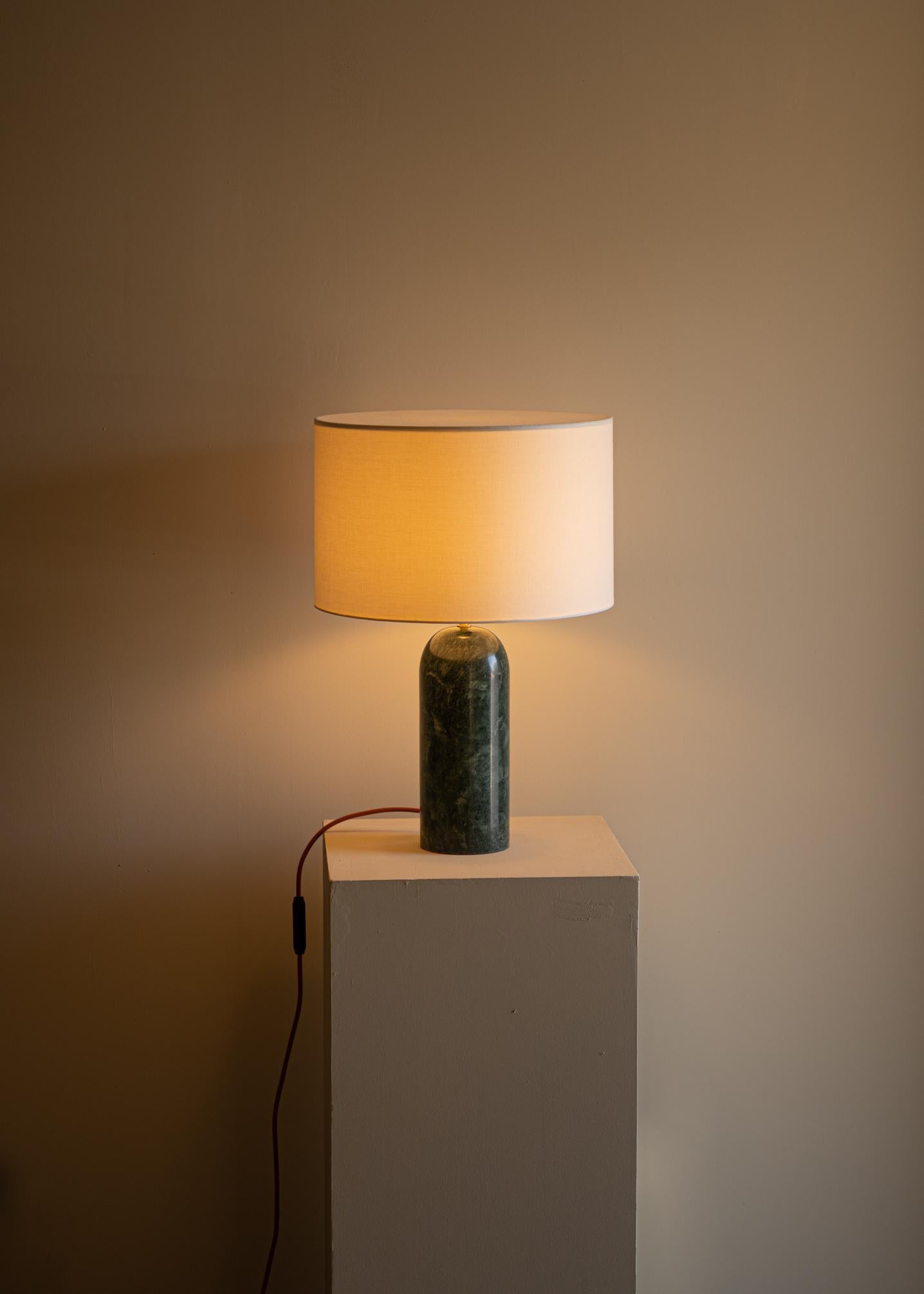 Green Marble Pura Table Lamp by Simone & Marcel In New Condition For Sale In Geneve, CH