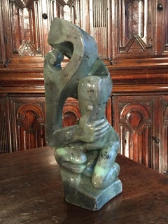 Green Marble Sculpture Signed MARIO C : G :