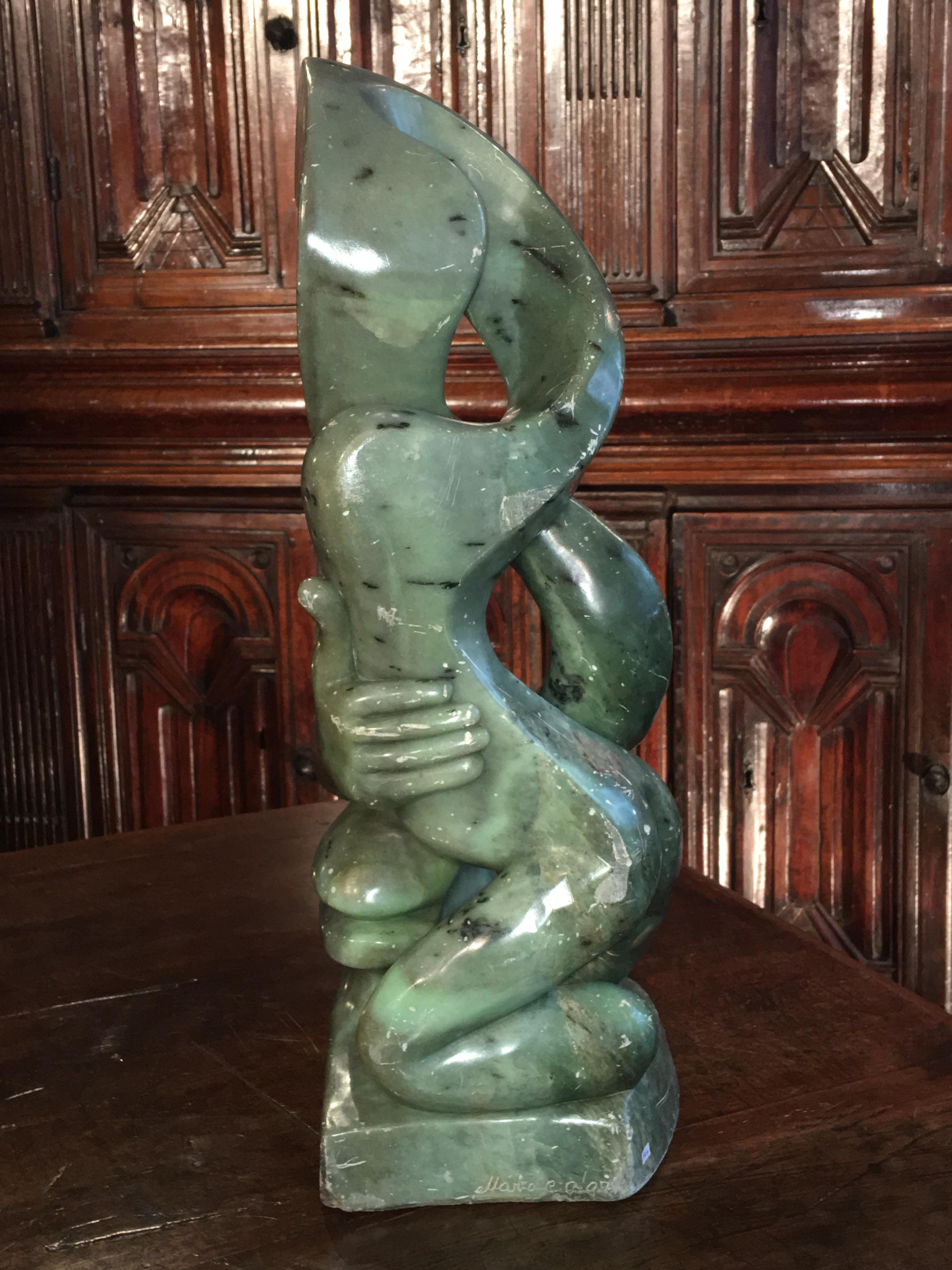 green marble statue