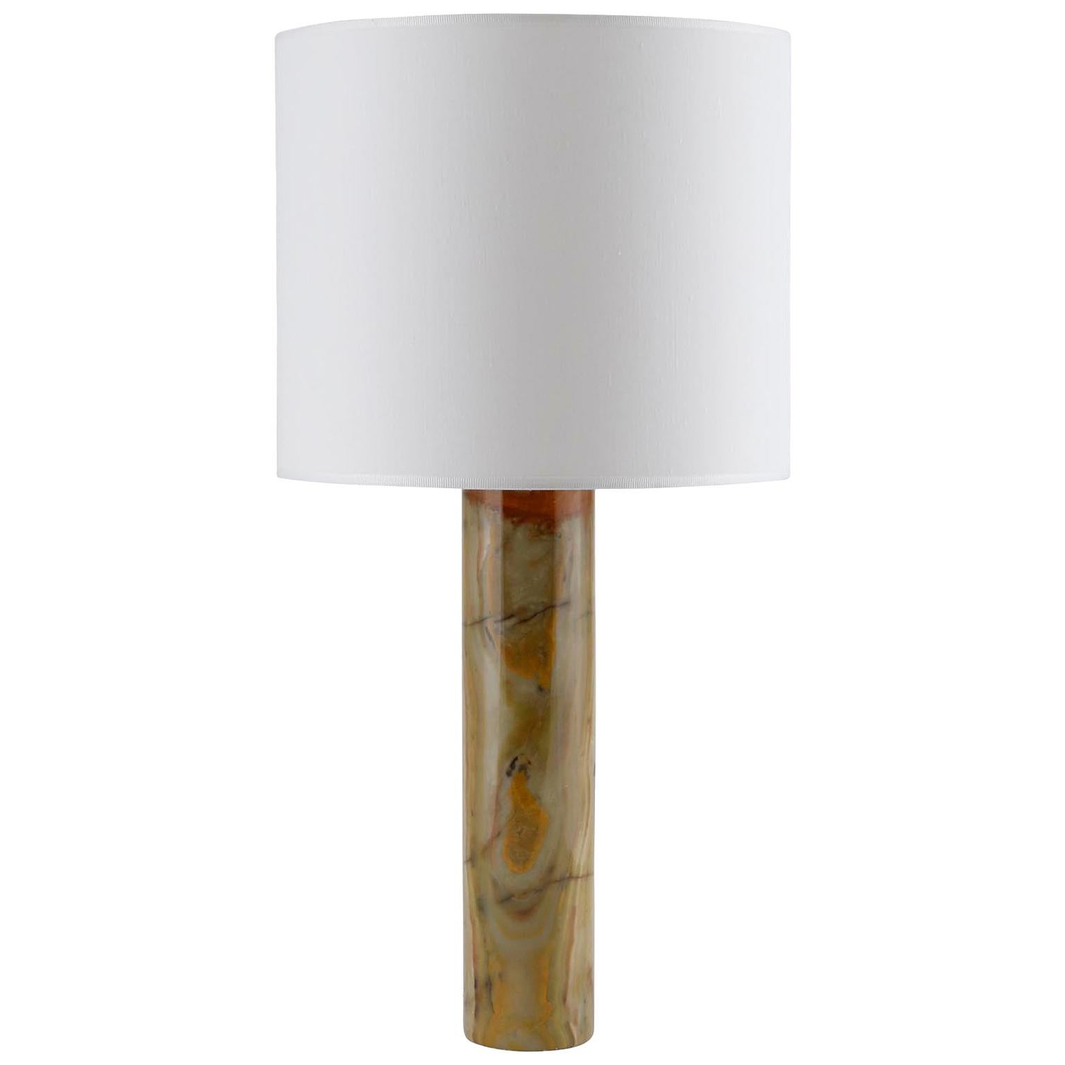 Green Marble Table Lamp, 1970 For Sale