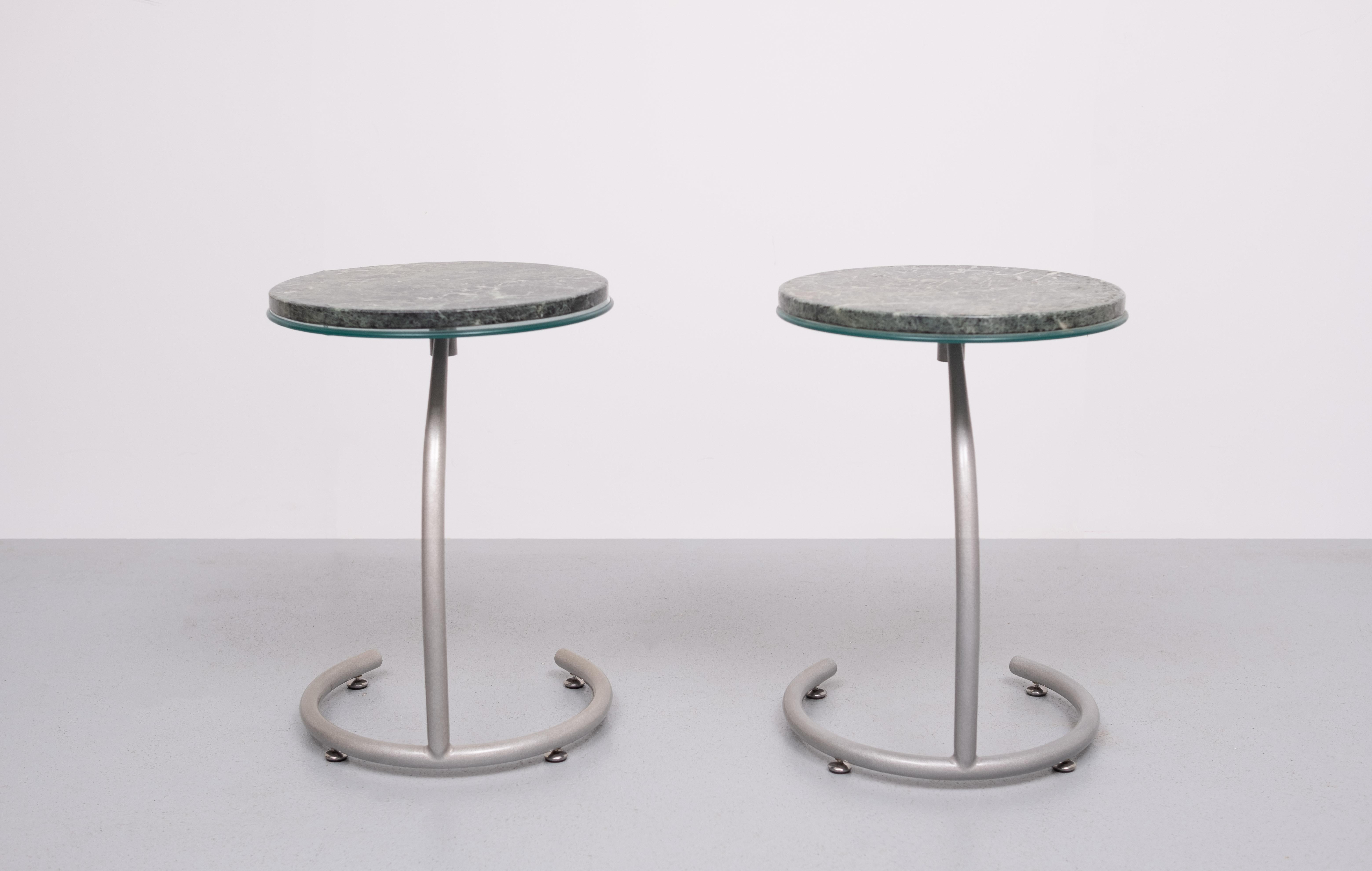 Late 20th Century Green Marble top Side tables 1990s Holland For Sale
