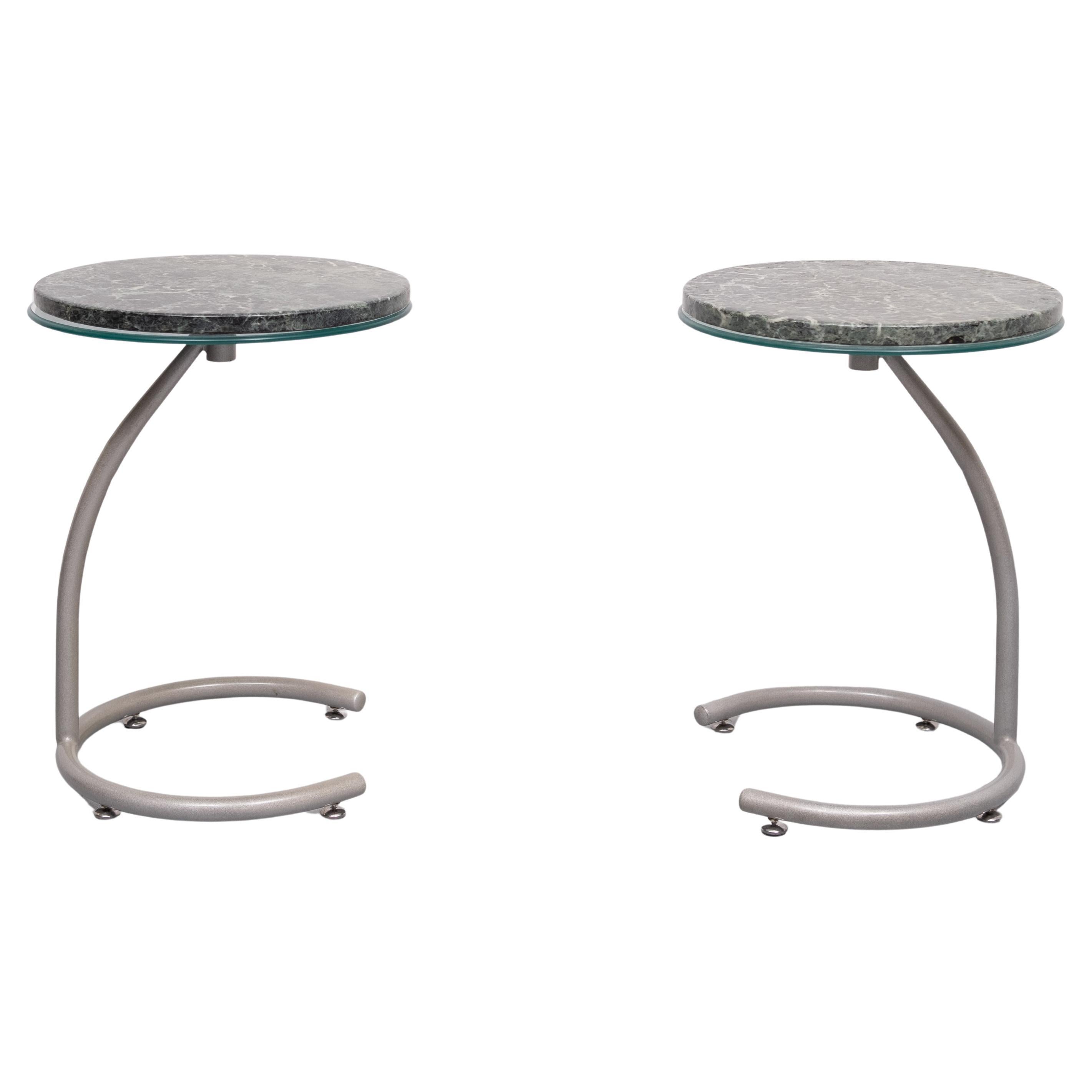 Green Marble top Side tables 1990s Holland