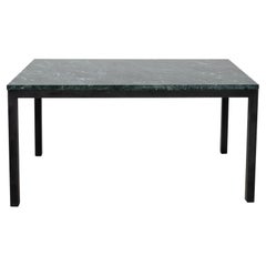 Green Marble Topped Patinated Metal Dining Table