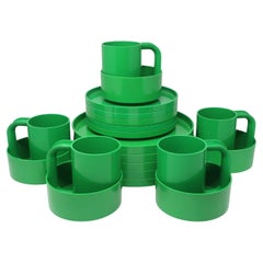 Used Green Massimo Vignelli for Heller Dinnerware - Set of 20