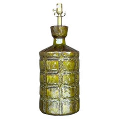 Retro Green MCM Glazed Ceramic Lamp