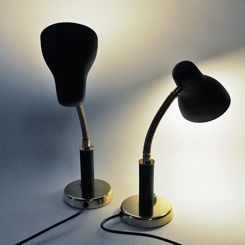 Mid-20th Century Green Metal and Brass Table -or Wall Lamp Pair from NK, Sweden, 1950s