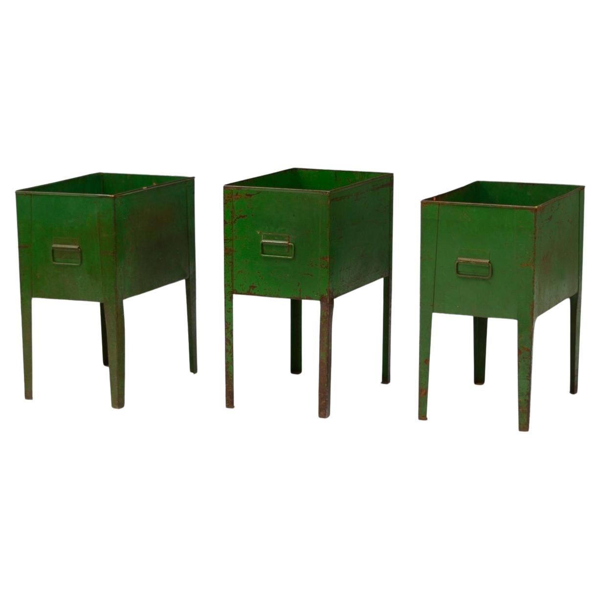 Green Metal Bins
