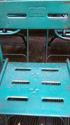 Mid-20th Century English Green Metal Folding Chairs, 1950