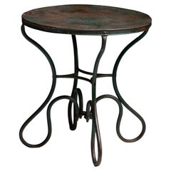 Green Metal Garden Table, France circa 1940