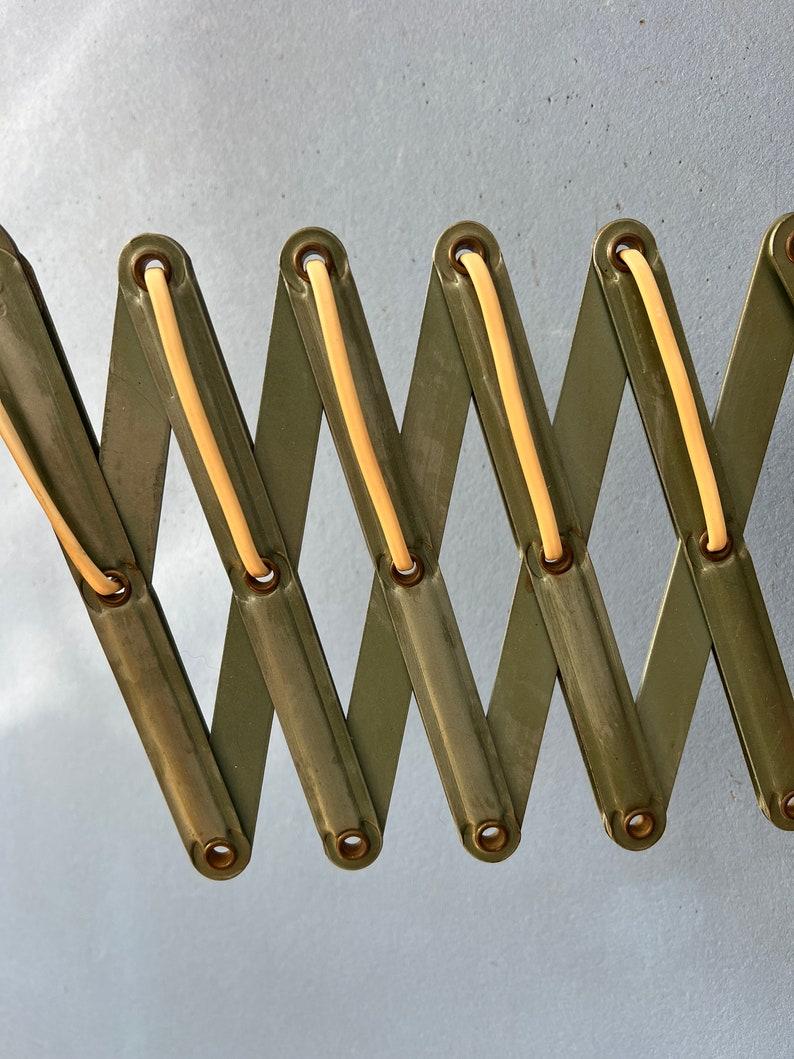 20th Century Green Metal Industrial Bauhaus Scissor Wall Lamp, 1970's