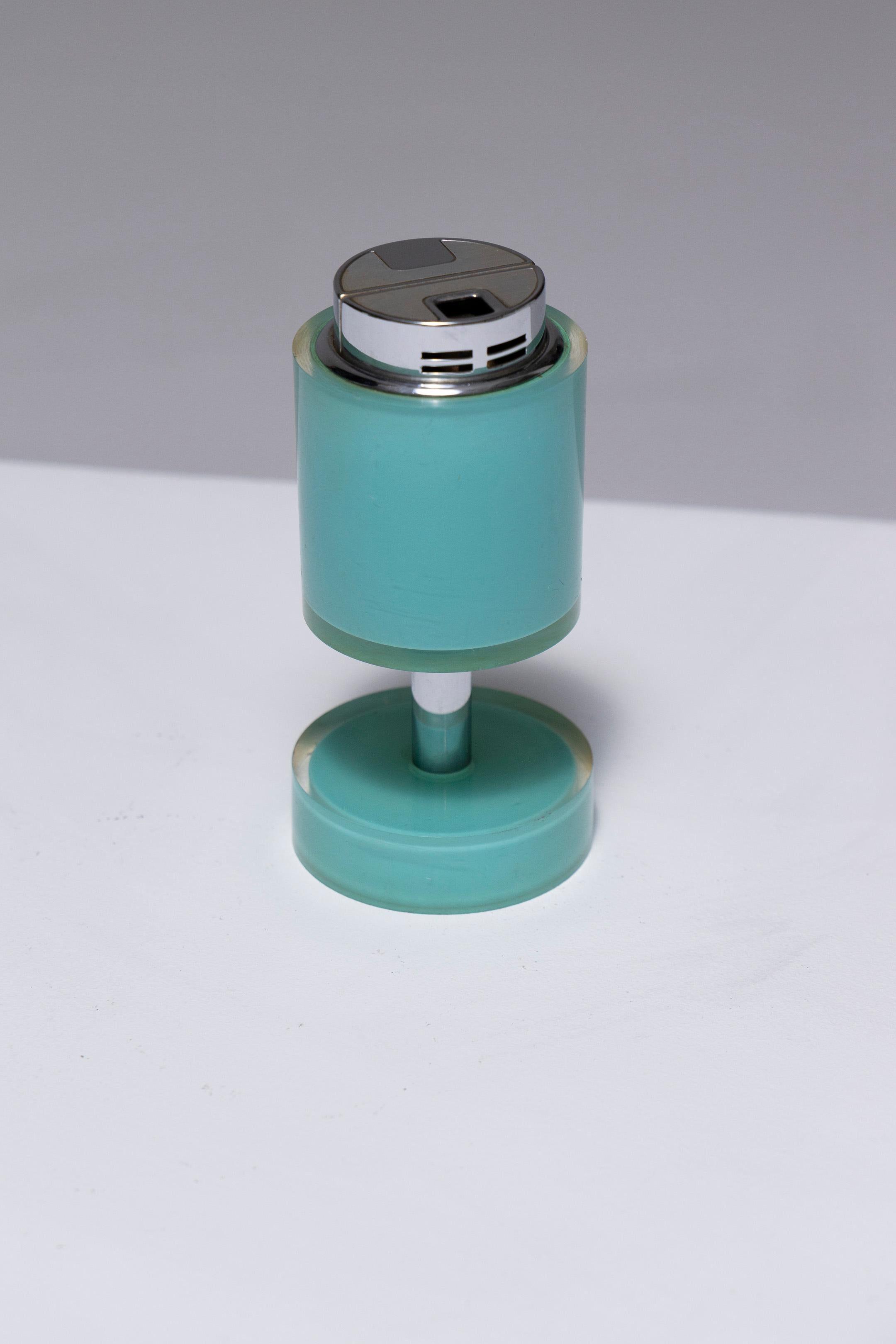 Futurist Green Metal Lighter, Pierre Cardin, 1960s