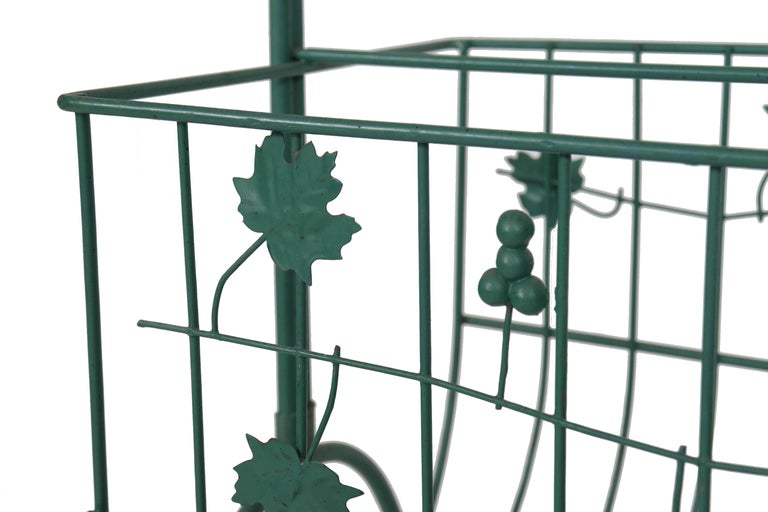 Green Metal Rack Green Metal Magazine Rack For Sale at 1stDibs