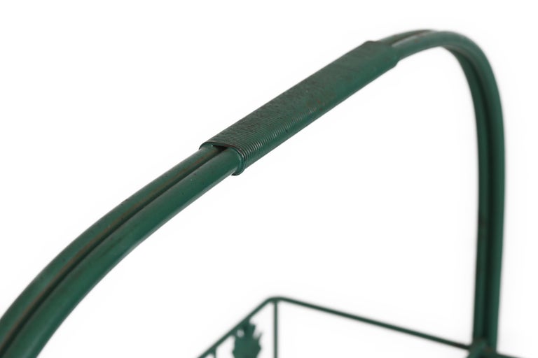Green Metal Rack Green Metal Magazine Rack For Sale at 1stDibs