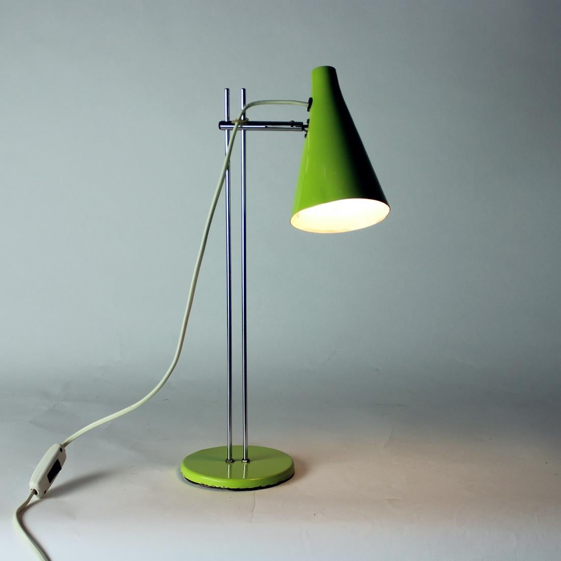Green Metal Table Lamp by Lidokov, Czechoslovakia 1960s For Sale 7