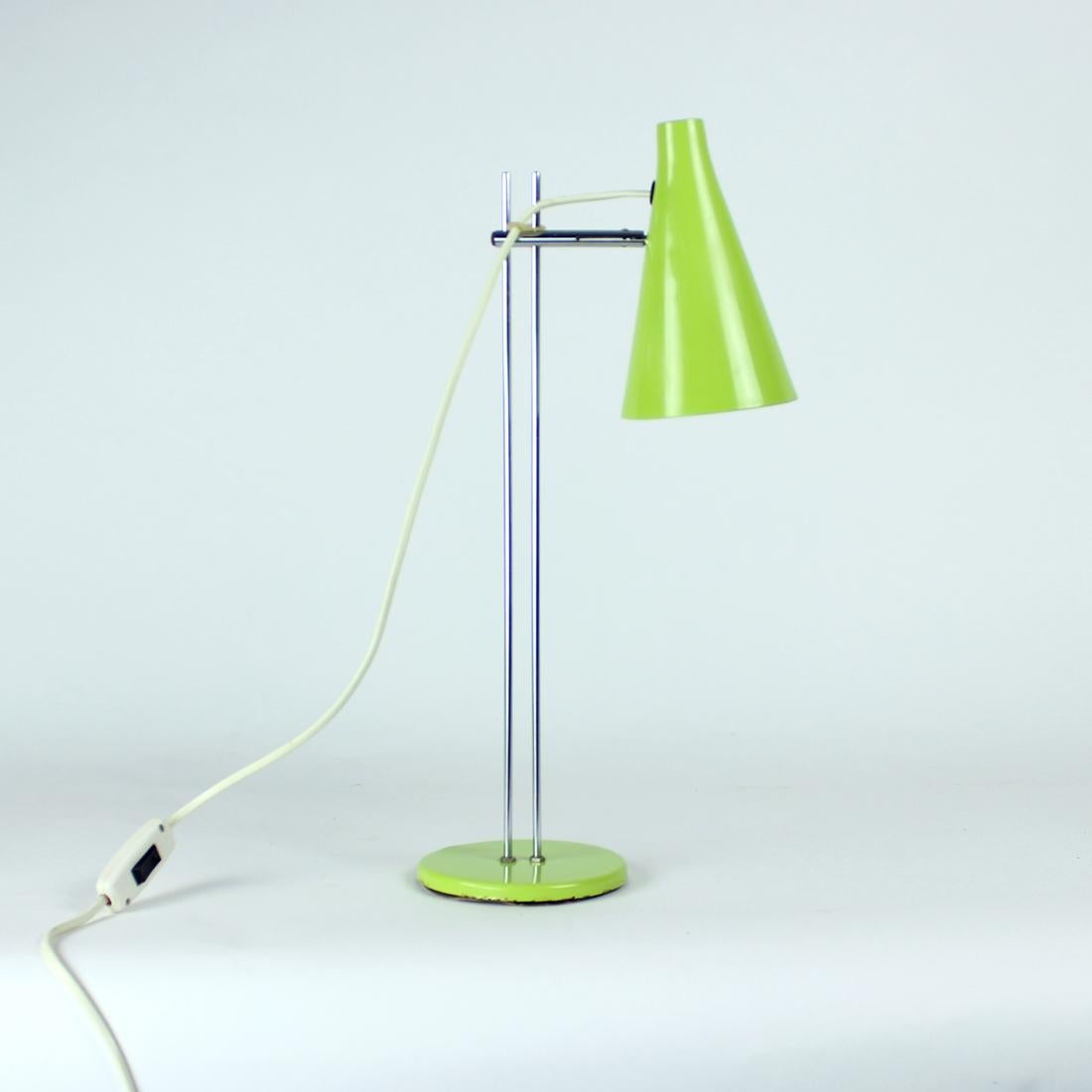 Green Metal Table Lamp by Lidokov, Czechoslovakia 1960s For Sale 3