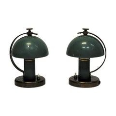 Grüne Tischlampen aus Metall von Erik Tidstrand für NK, Schweden, 1930er Jahre, Paar