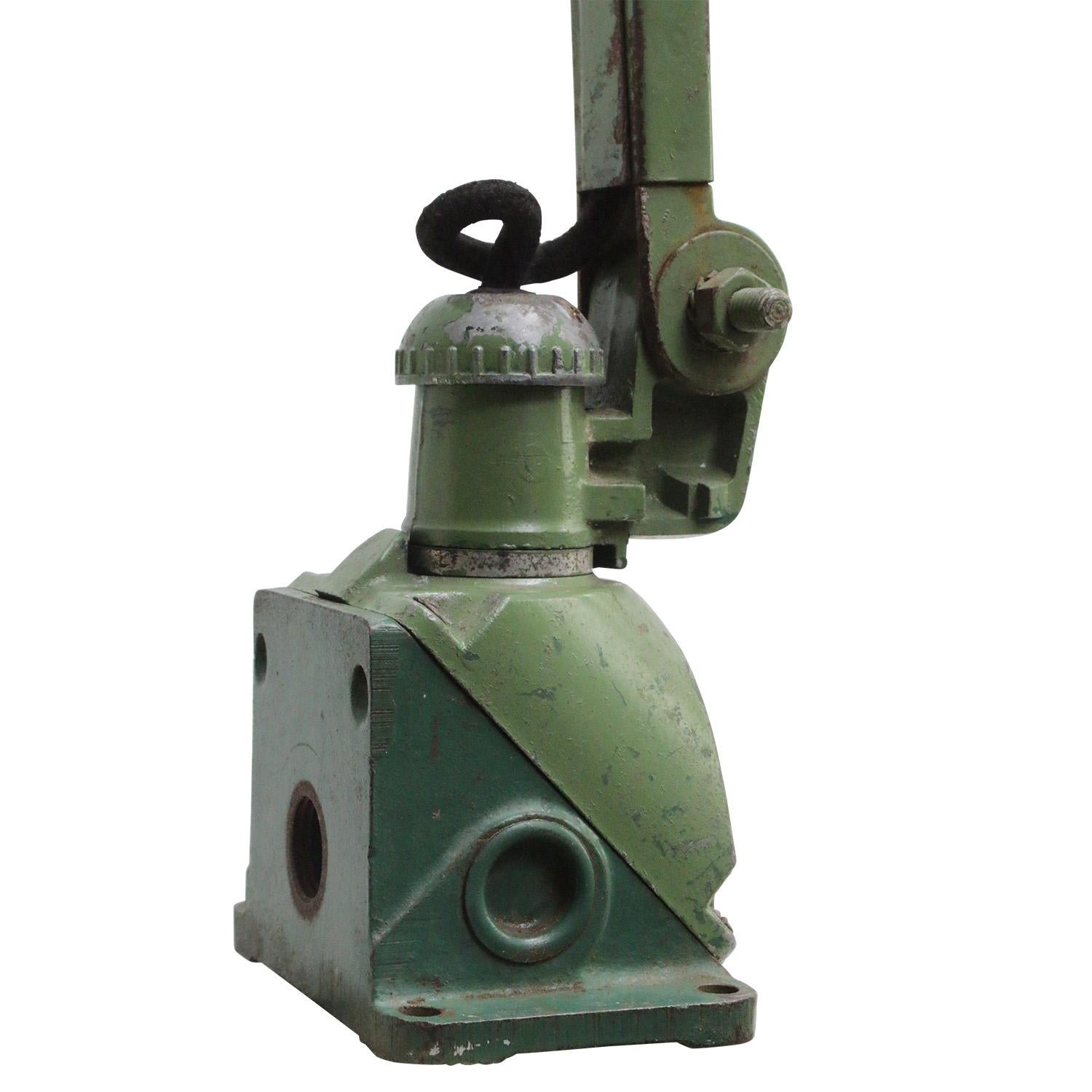 Green Metal Vintage Industrial 4-Arm Machinist Work Wall Light by Dugdills, UK For Sale 3