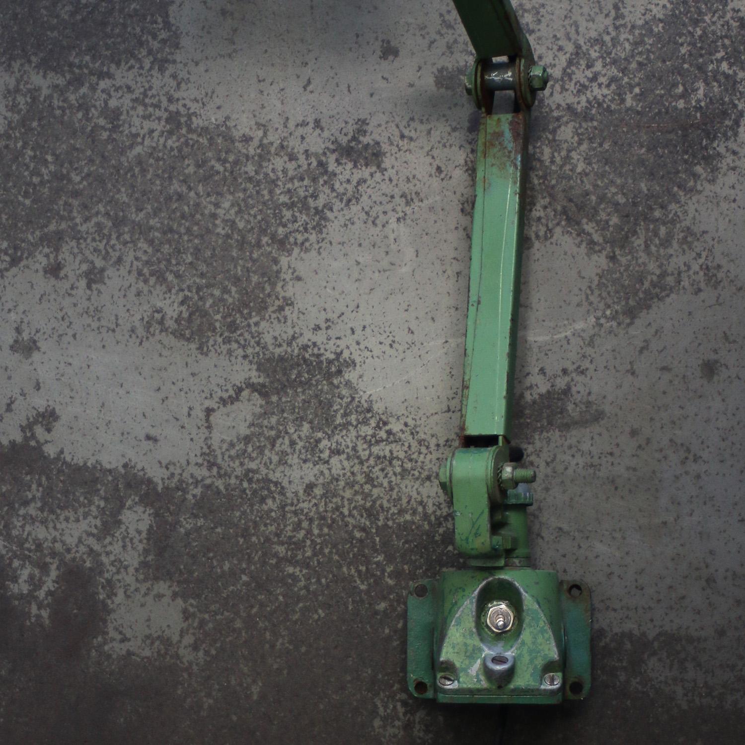 Green Metal Vintage Industrial 4-Arm Machinist Work Wall Light by Dugdills, UK For Sale 1