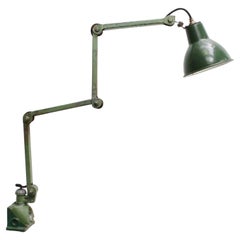 Green Metal Vintage Industrial 4-Arm Machinist Work Wall Light by EDL, UK