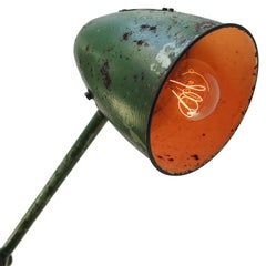 Green Metal Vintage Industrial Machinist Table Clamp Lamp