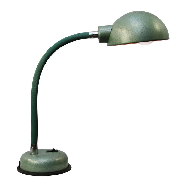 Green Metal Vintage Industrial Work Light Table Desk