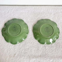 Green Metlox Poppytrail Lotus Plate - a Pair