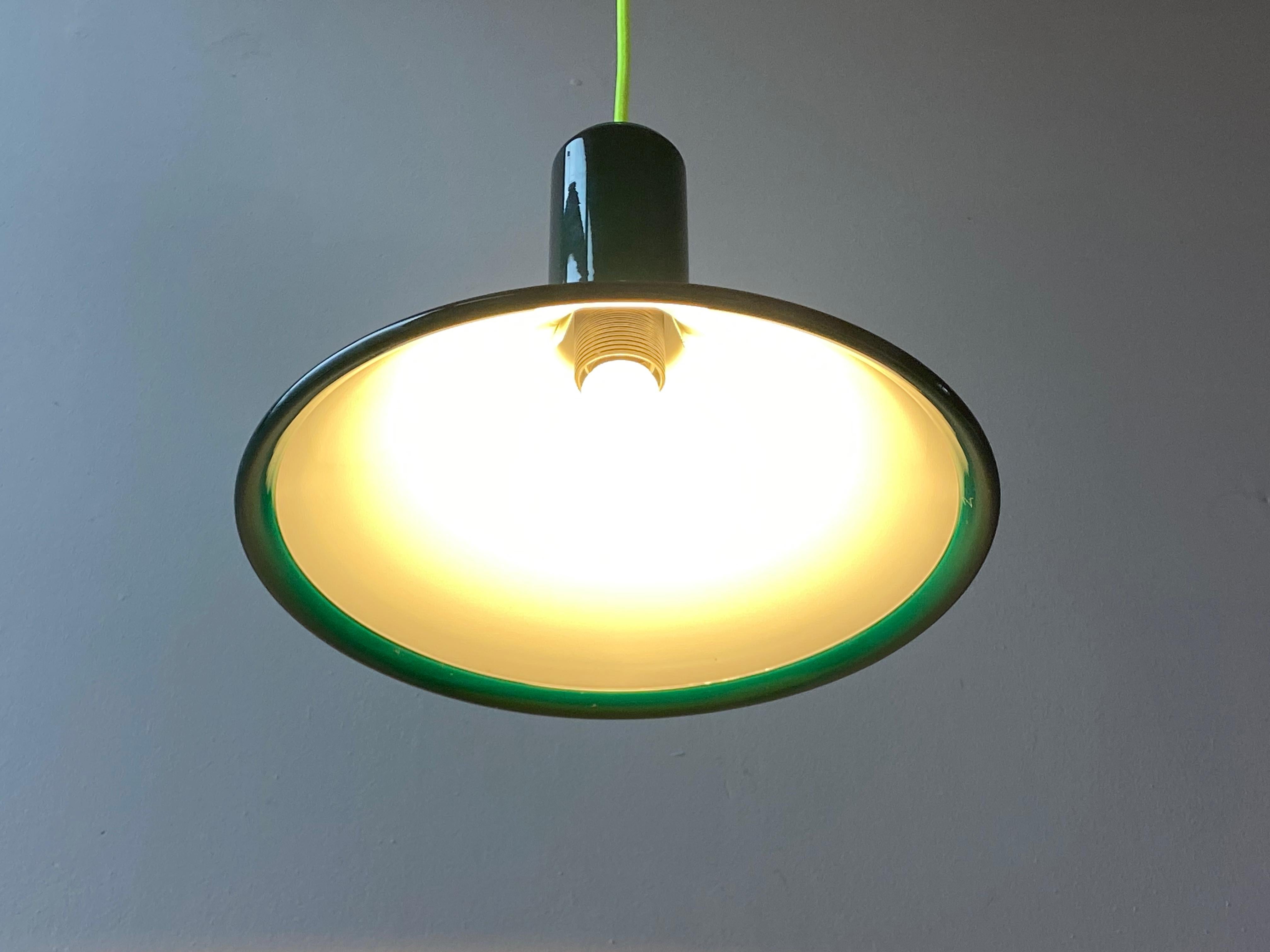 Green Michael Bang P&T Pendant Lamp by Holmegaard, Denmark, 1970s For Sale 1