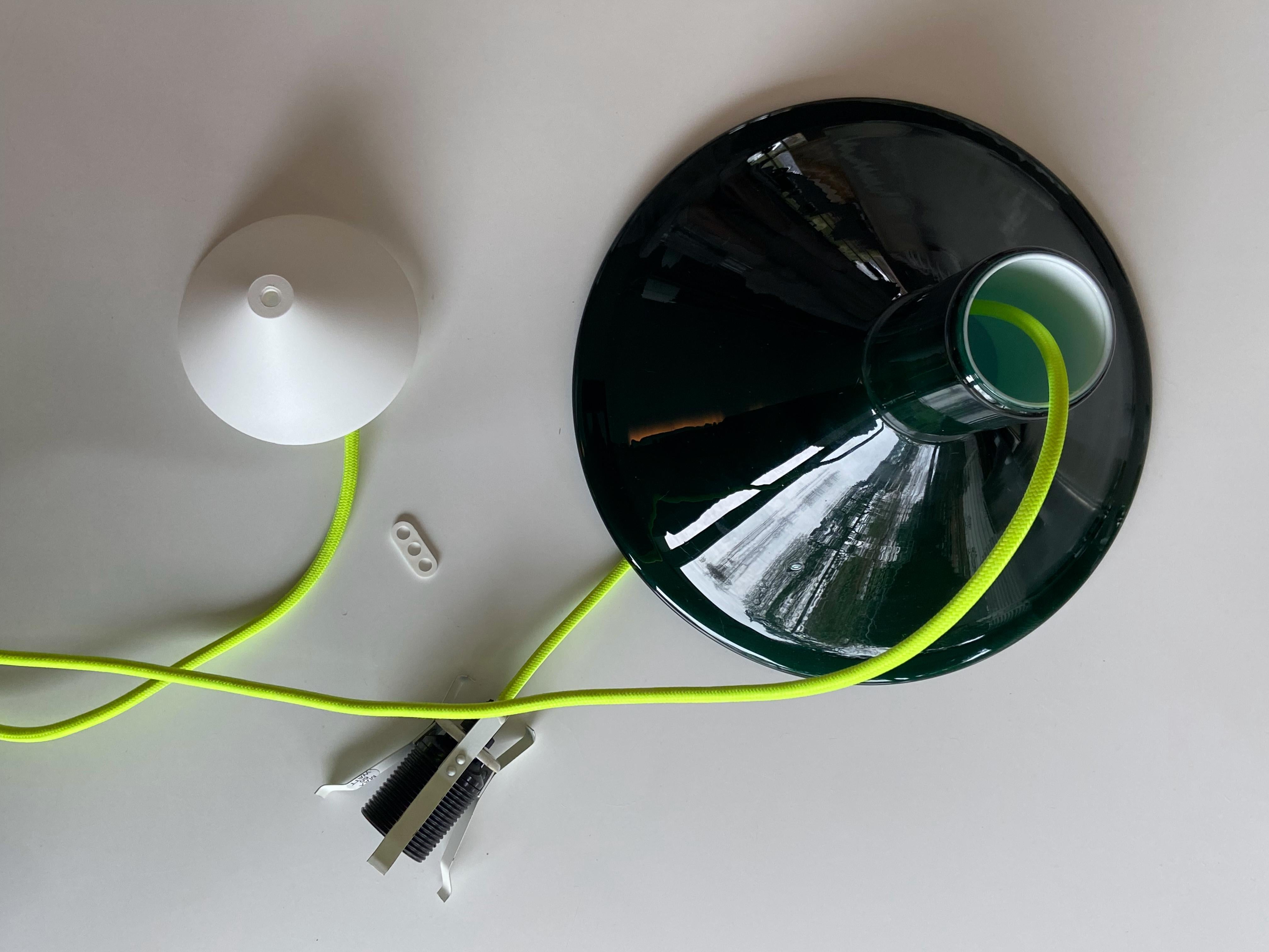 Green Michael Bang P&T Pendant Lamp by Holmegaard, Denmark, 1970s For Sale 2