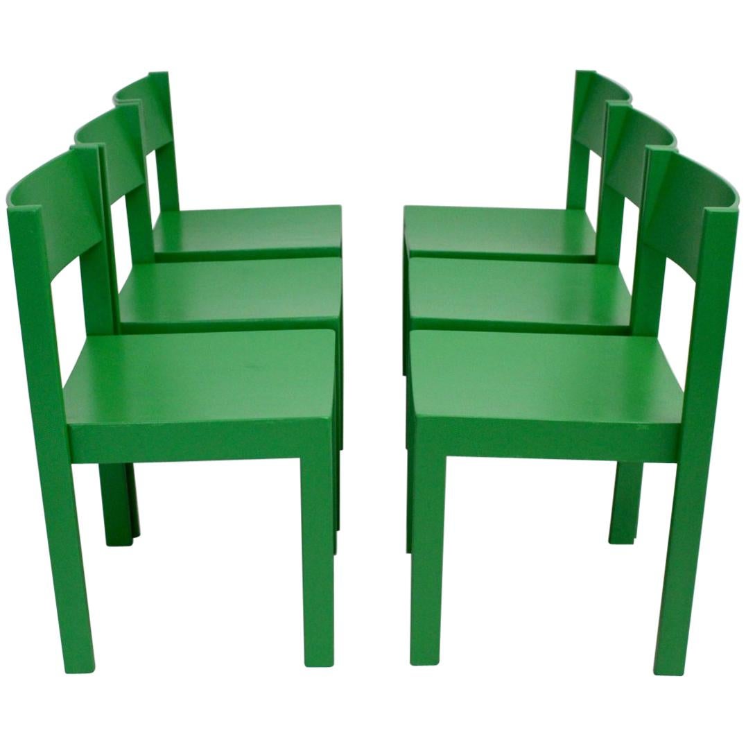 Green Mid-Century Modern Carl Auböck Dining Room Chairs, Vienna 1956, Set of Six