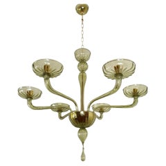 Green Mid century modern Murano glass chandelier
