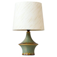 Green Mid-Century Stoneware Table Lamp by Einar Johansen, Søholm, Denmark 1960s
