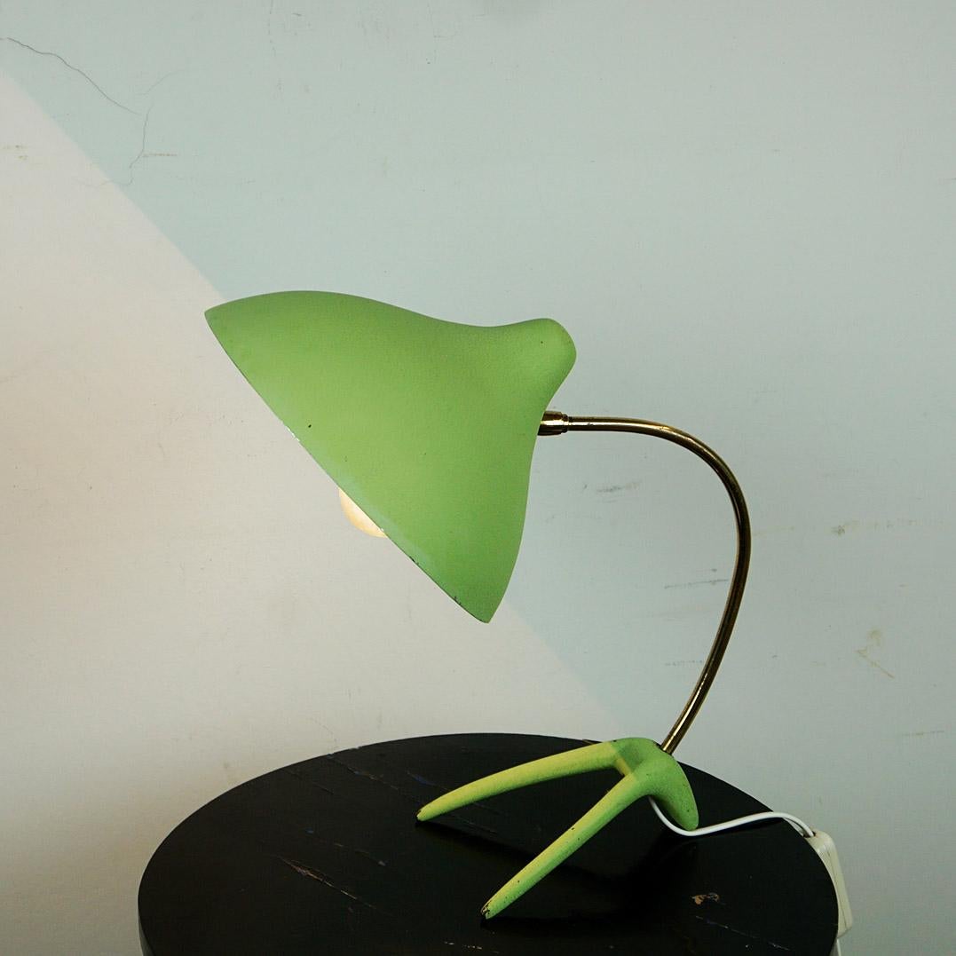 Lámpara de sobremesa de pie de gallo verde de mediados de siglo by Cosack Germany en venta 2