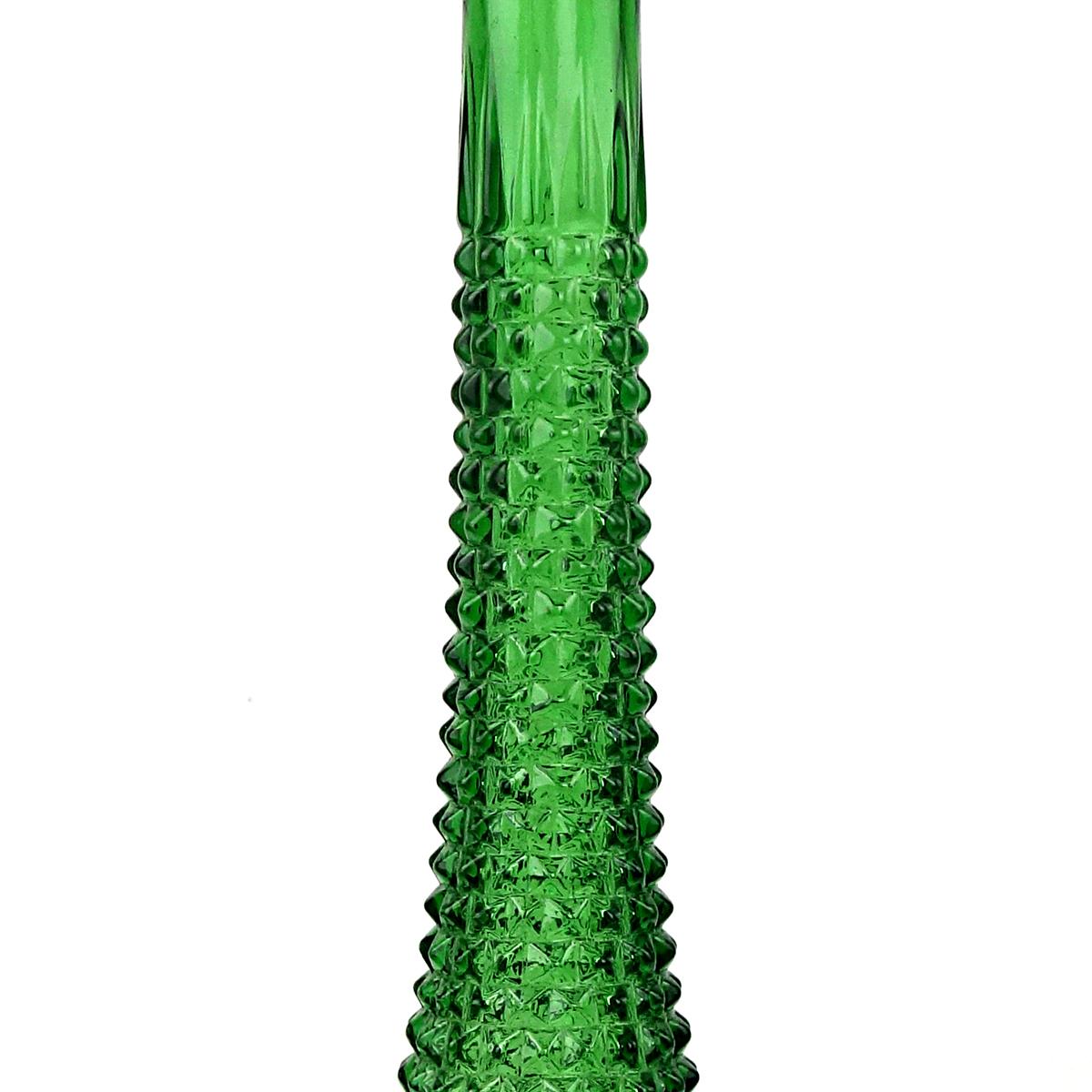 Mid-Century Modern Carafe Genie du milieu du siècle dernier en verre vert avec bouchon par Empoli en vente